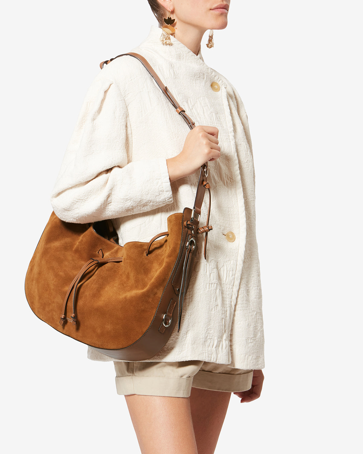 Sac Bolton Hobo en cuir velours
